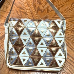 Vintage Cooper J  Metallic Shoulder Bag,Adjustable Strap